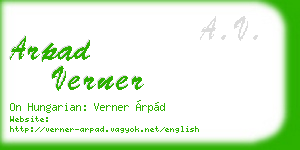 arpad verner business card