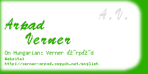 arpad verner business card